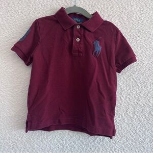 Polo Ralph Lauren Kids Toddler‎ Maroon Collar Big Pony Shirt Size 4T
